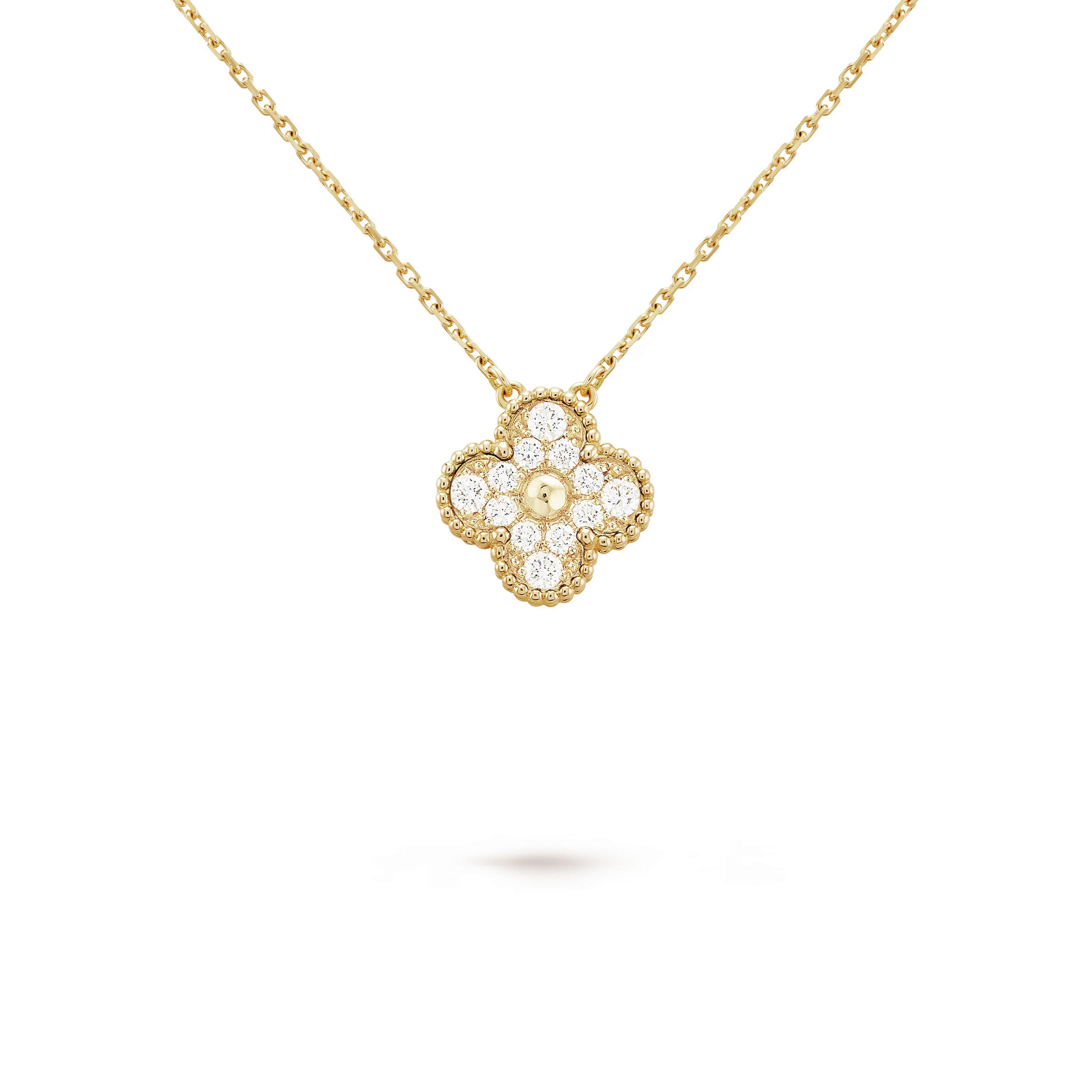 V*n Cl**f VINTAGE ALHAMBRA PENDANT18K YELLOW GOLD, D1am0nd VCARA45300 Master Quality