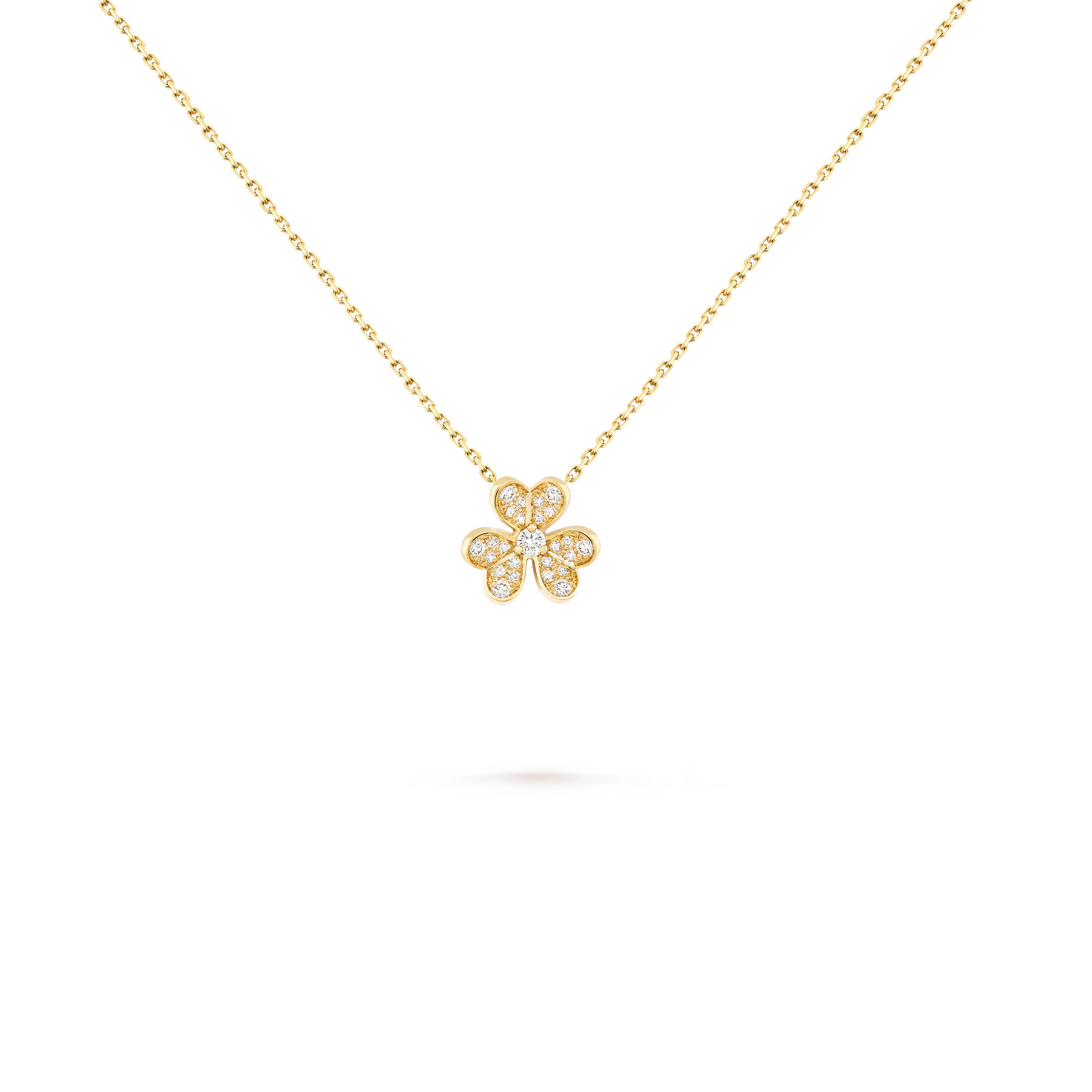 V*n Cl**f ARPELS FRIVOLE PENDANT, MINI MODEL - YELLOW GOLD, D1am0nd  VCARP24000 Master Quality