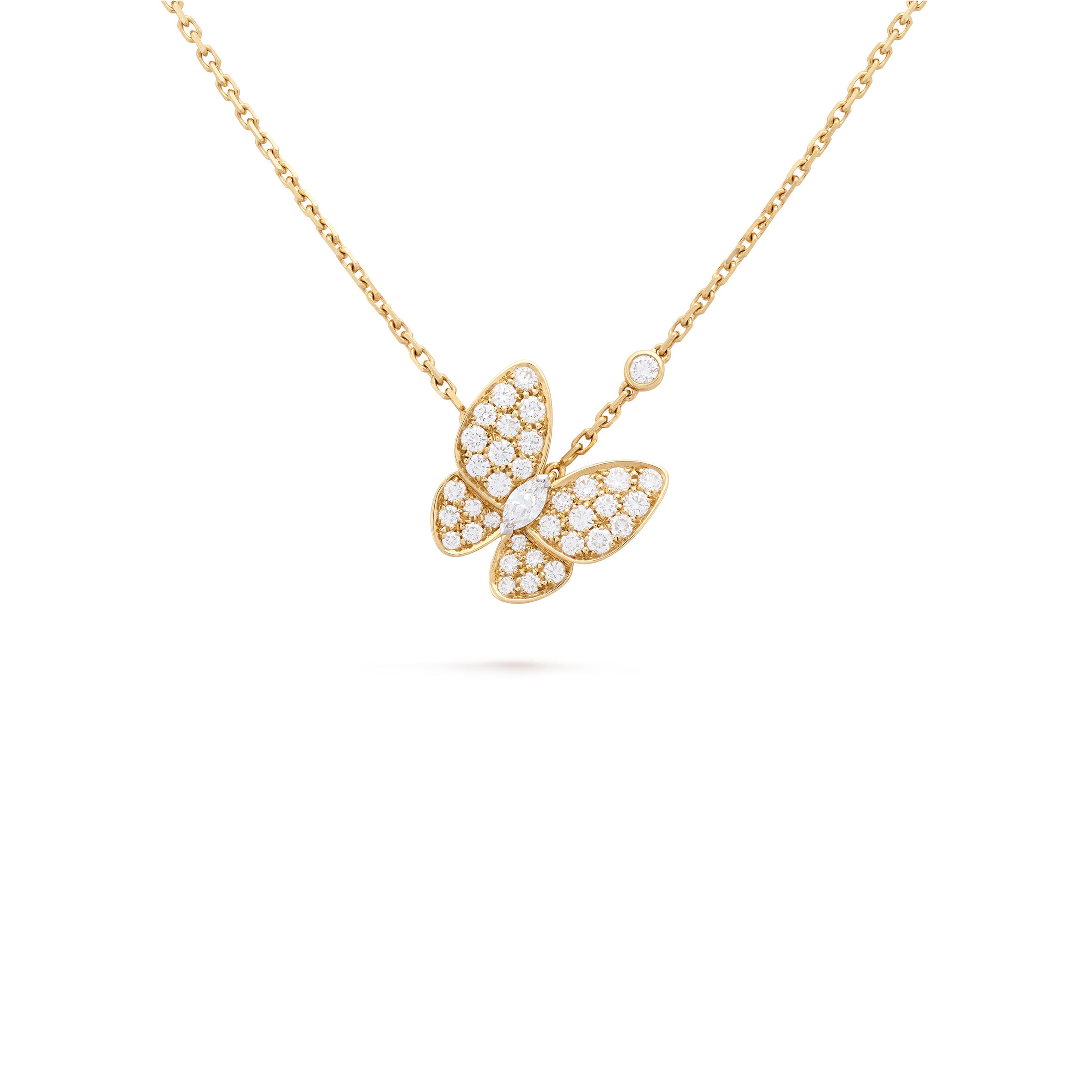 V*n Cl**f ARPELS TWO BUTTERFLY PENDANT - YELLOW GOLD, D1am0nd  VCARP3DP00 Master Quality