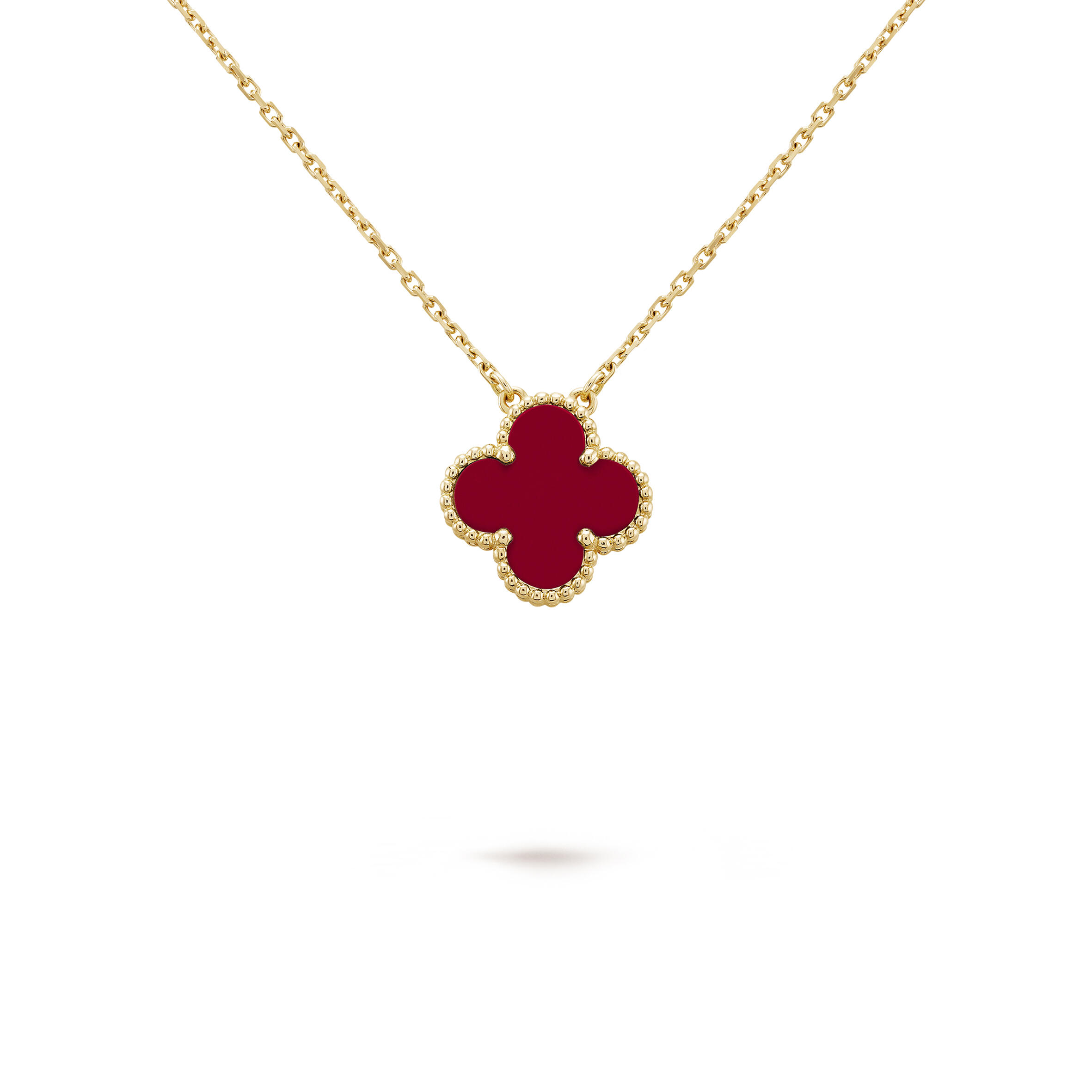 V*n Cl**f ARPELS VINTAGE ALHAMBRA PENDANT - YELLOW GOLD, CARNELIAN  VCARD38500 Master Quality