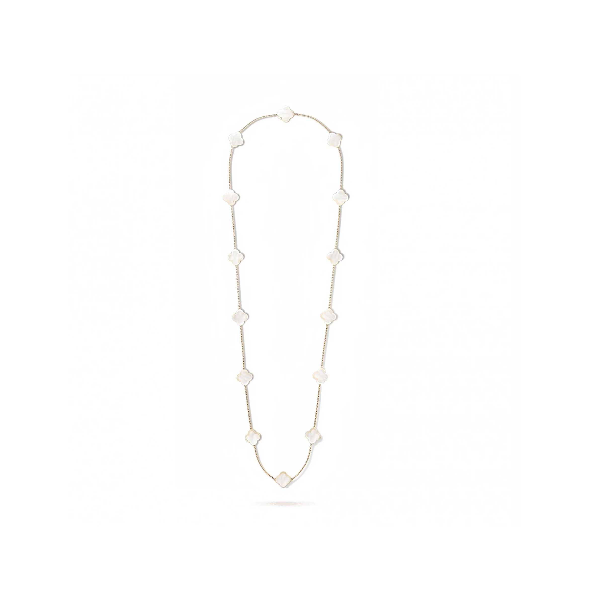 V*n Cl**f ARPELS PURE ALHAMBRA LONG NECKLACE, 14 MOTIFS - YELLOW GOLD, MOTHER-OF-PEARL  VCARA39900 Master Quality