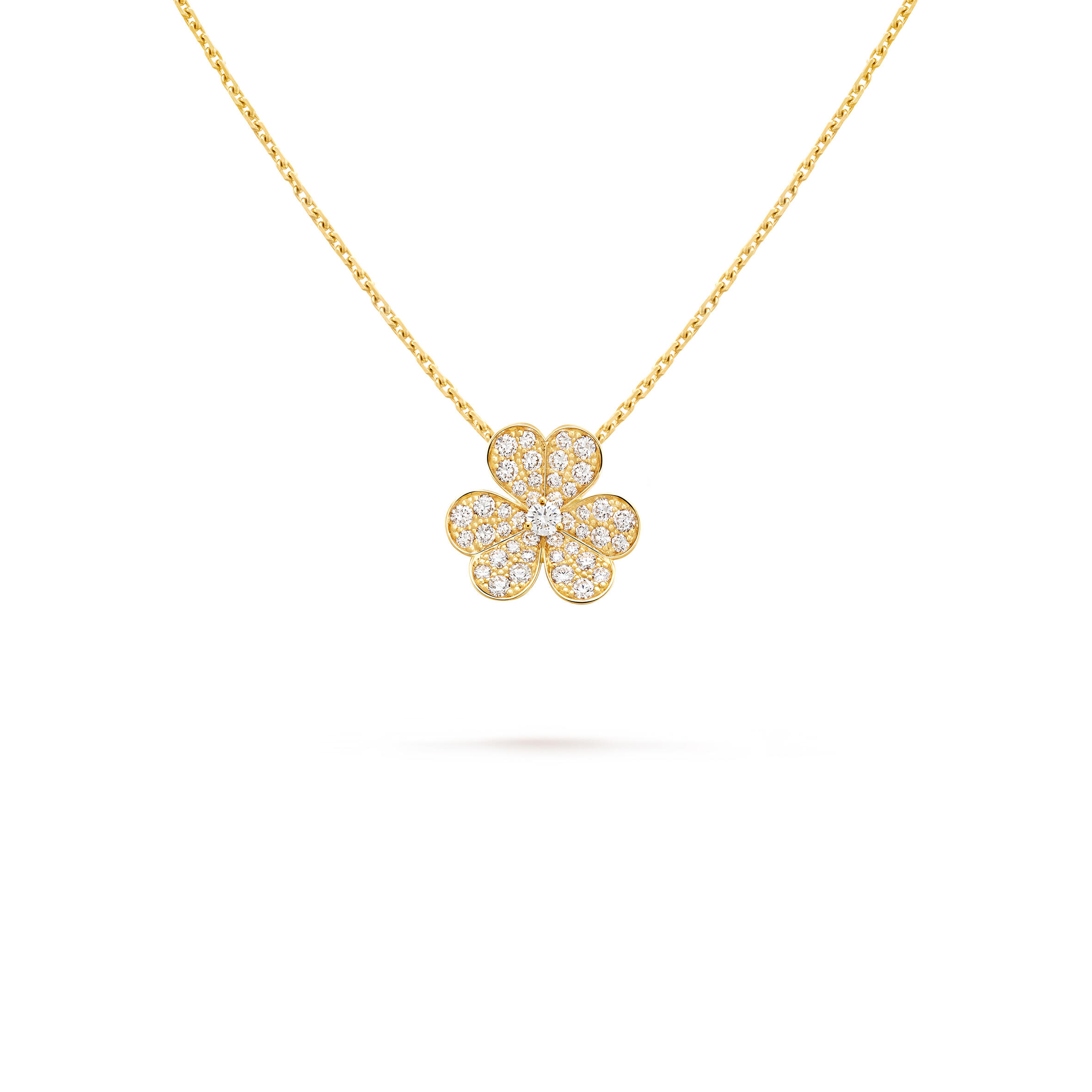 V*n Cl**f ARPELS FRIVOLE PENDANT, SMALL MODEL - YELLOW GOLD, D1am0nd  VCARP2V100 Master Quality