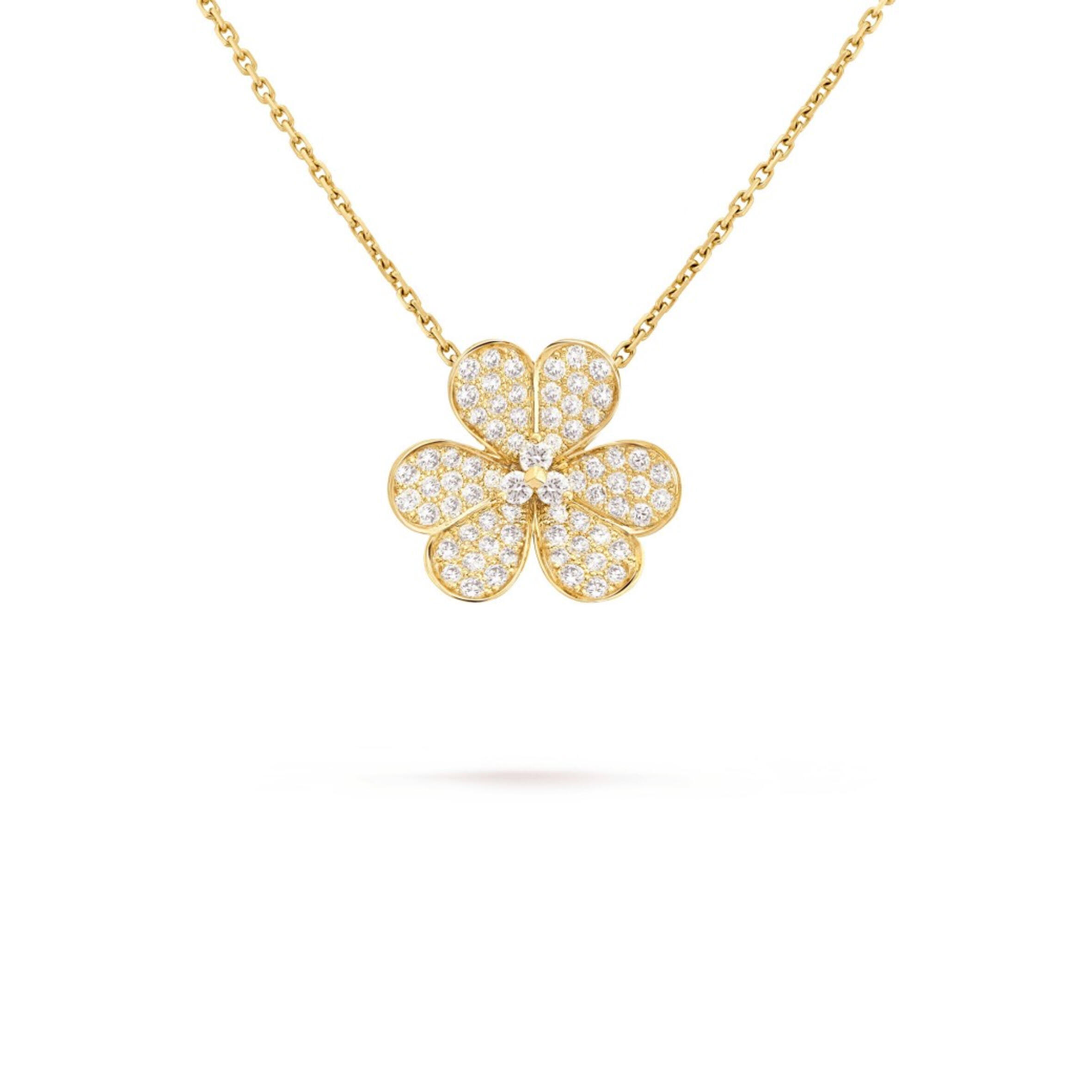 V*n Cl**f ARPELS FRIVOLE PENDANT, LARGE MODEL - YELLOW GOLD, D1am0nd  VCARP0J700 Master Quality
