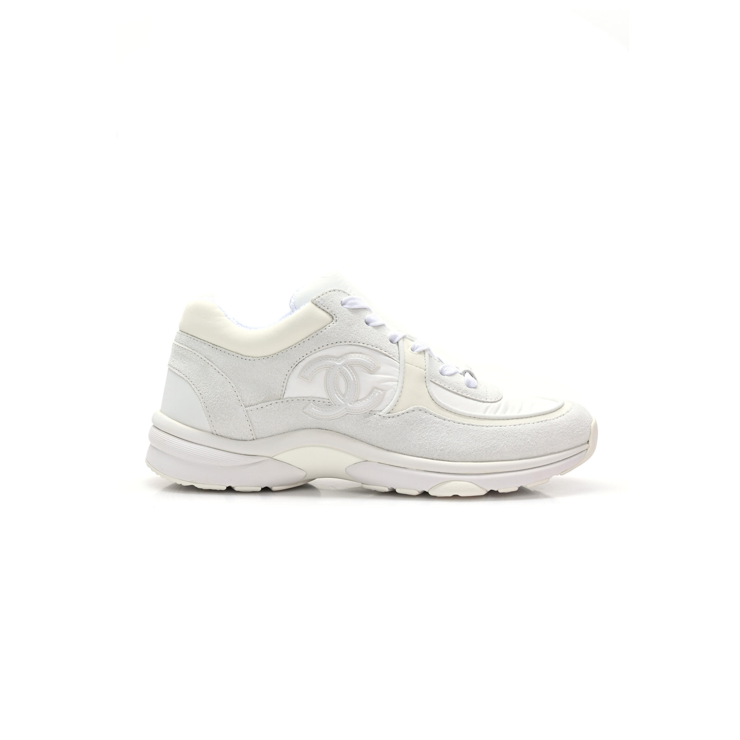 Ch**el SUEDE CALFSKIN FABRIC CC SNEAKERS 1245759 Master Quality