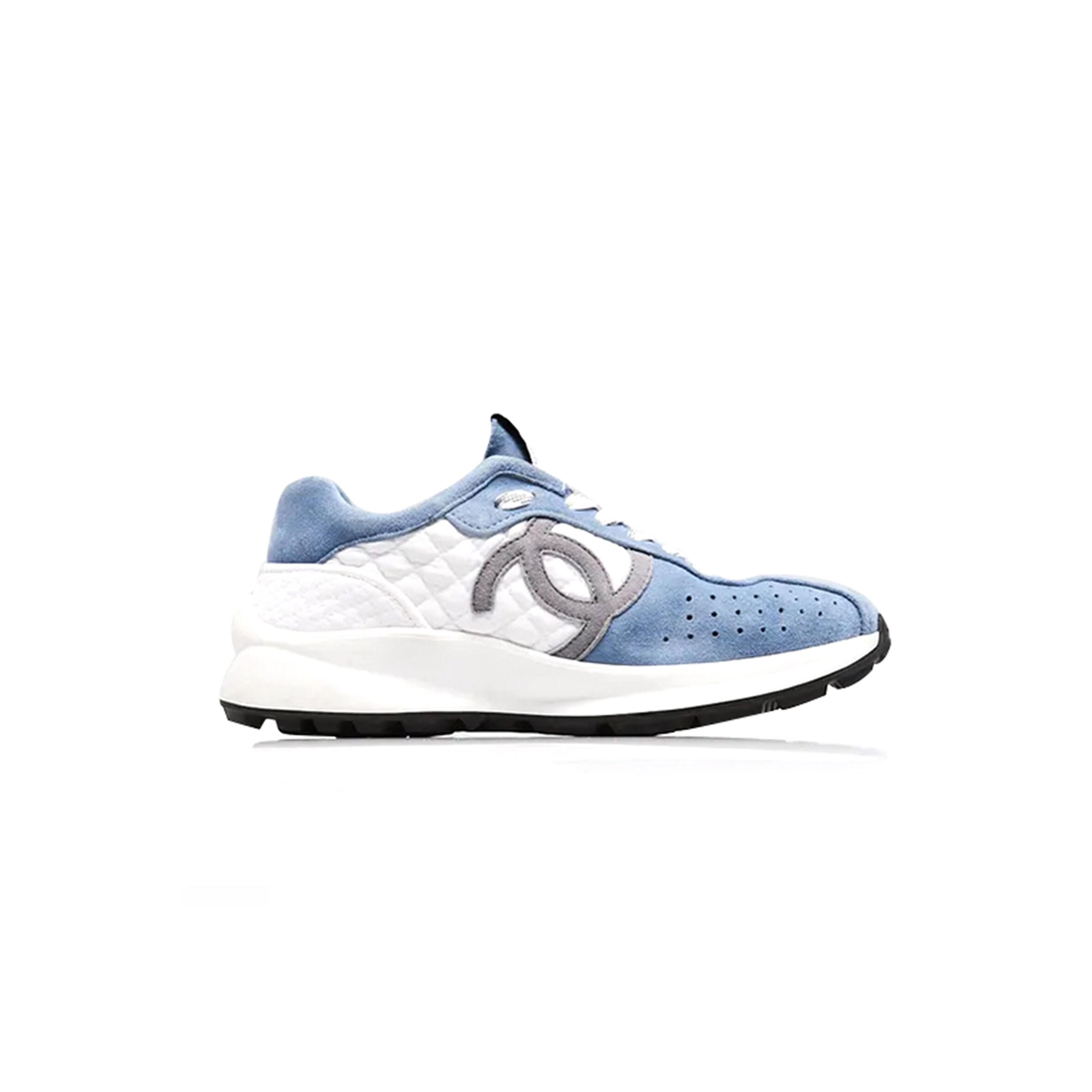 Ch**el SNEAKERS FABRIC &amp; SUEDE KIDSKIN BLUE &amp; WHITE G39074 Y55825 K4274 Master Quality