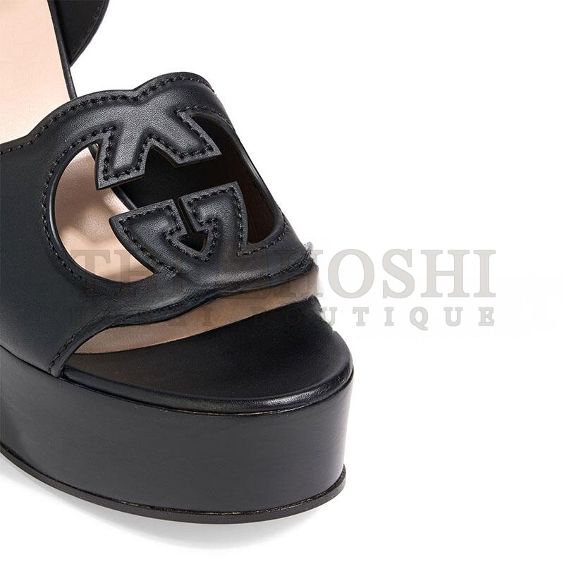 Gvc*1 LEATHER PLATFORM SANDALS Master Quality