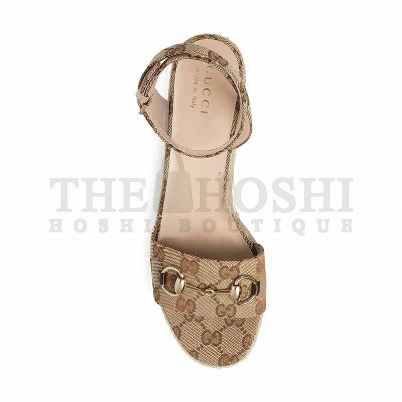 Gvc*1 LADY HORSEBIT GG PLATFORM ESPADRILLE SANDALS 816692 Master Quality