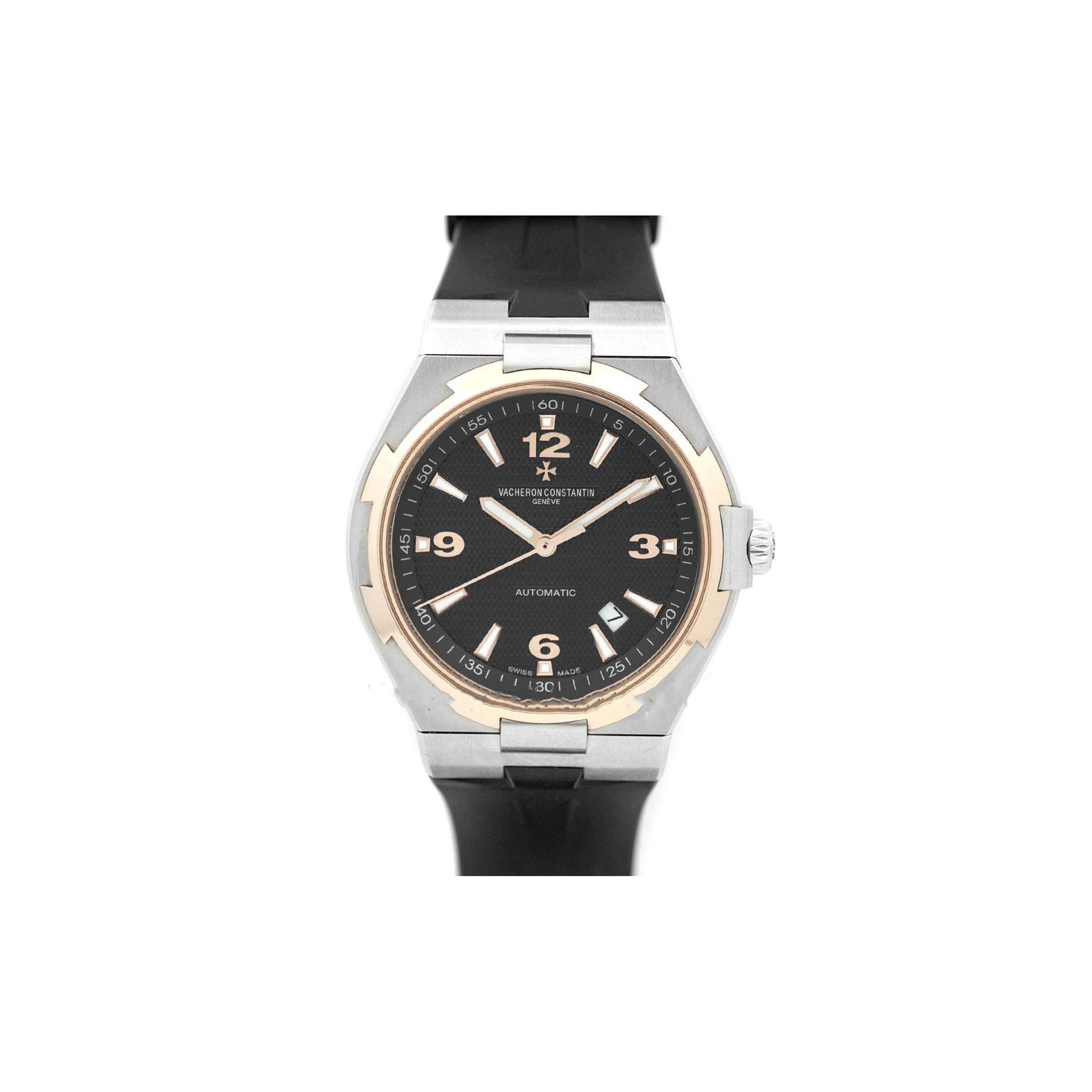 VACHERON C0nstan1n Automatic Black Dial Rose Gold Bezel in Steel 41MM watch 47040/B01M Master Quality