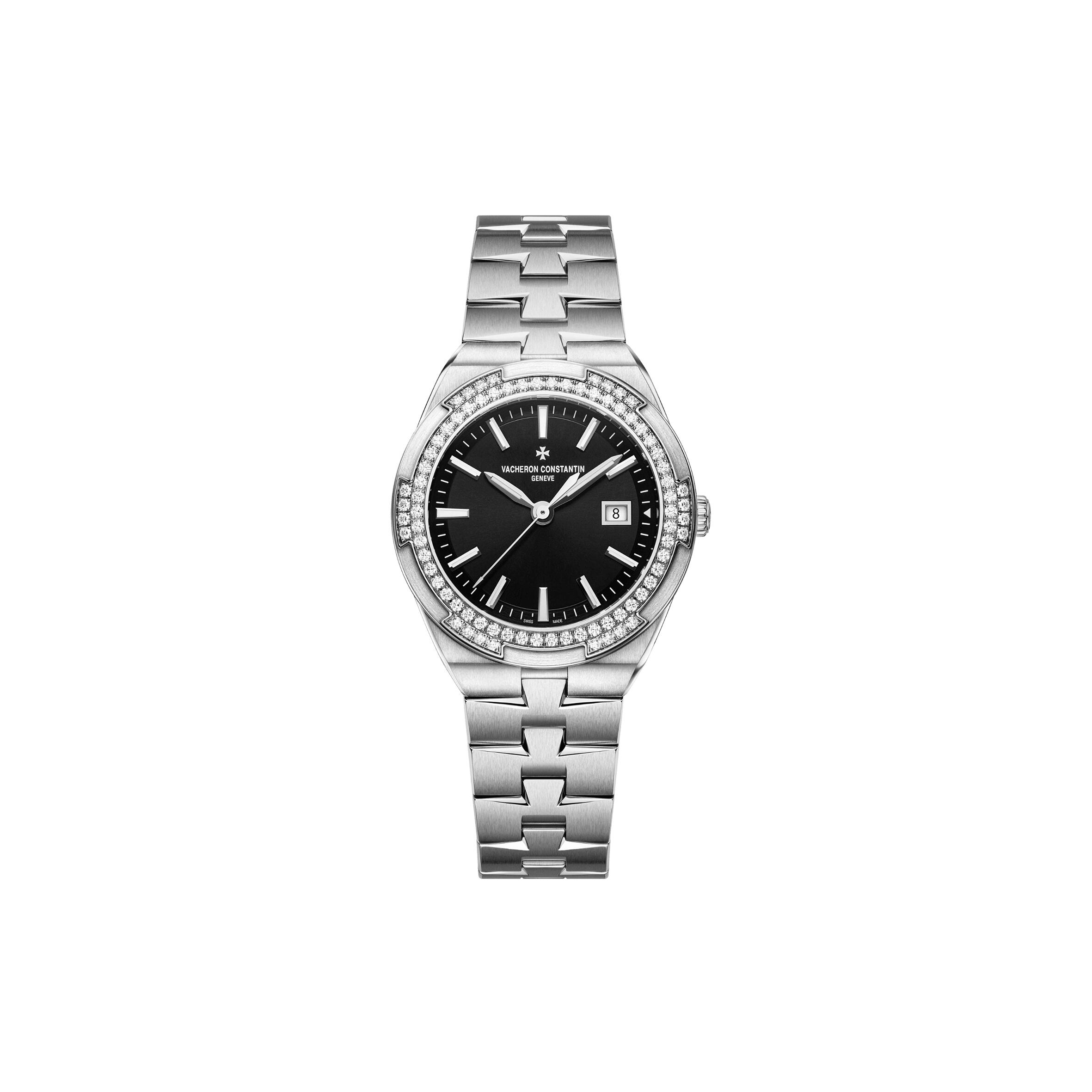 VACHERON C0nstan1n OVERSEAS 33 QUARTZ STAINLESS STEEL D1am0nd BLACK DIAL 33MM WATCH 1205V/100A-B591 Master Quality