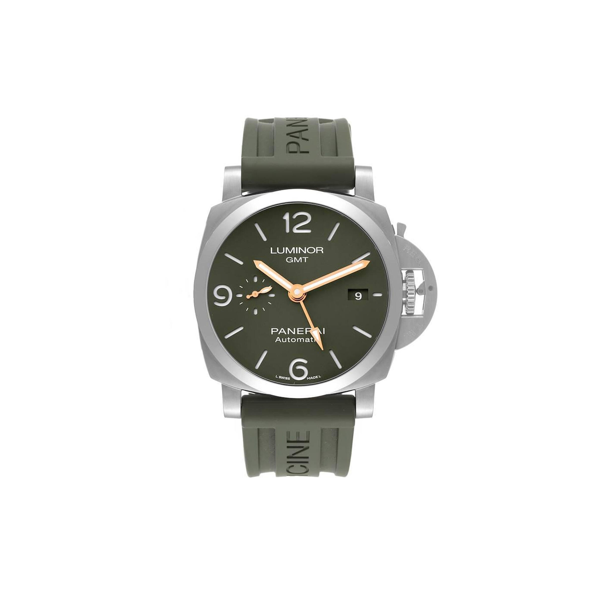 Pa*e*a1 LUMINOR 1950 GMT GREEN DIAL MS DHONI EDITION 44MM WATCH  PAM01056 Master Quality