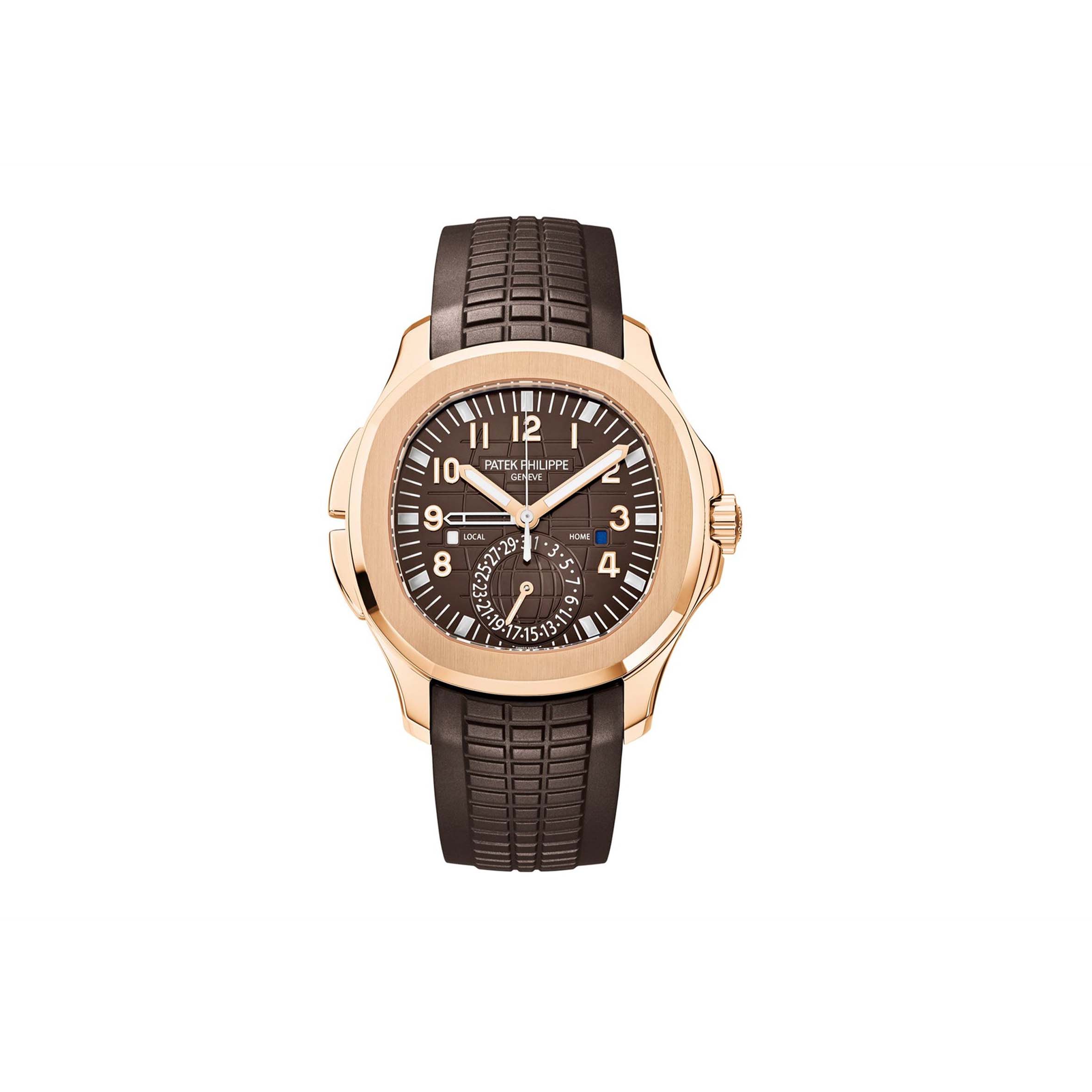 Pat*k Phi1i*pe AQUANAUT ROSE GOLD TRAVEL TIME BROWN DIAL COMPOSITE MEN’S 41MM WATCH 5164R-001 Master Quality