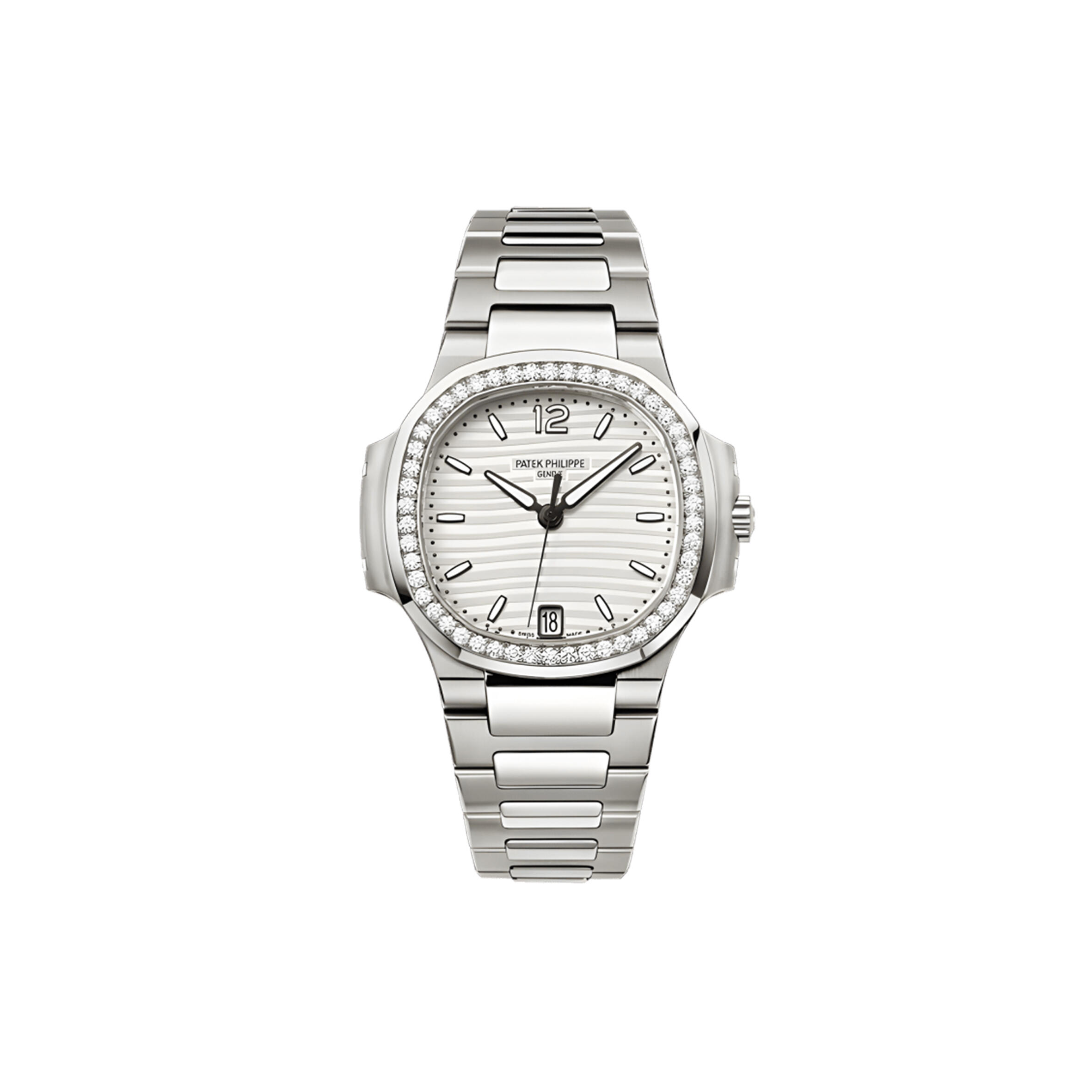 Pat*k Phi1i*pe NAUTILUS SILVER DIAL D1am0nd STEEL LADIES WATCH 7018 32MM Master Quality