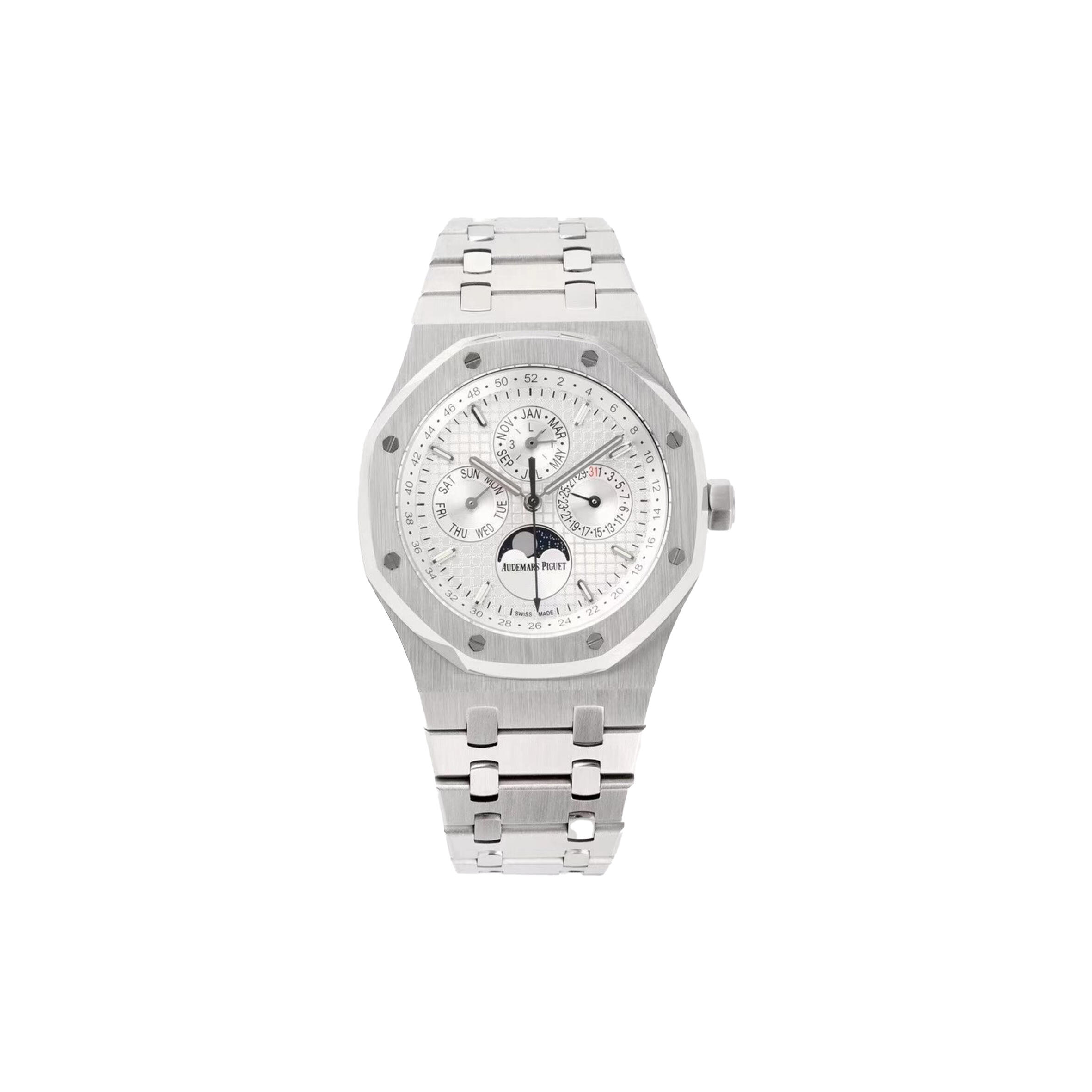 AUDEMARS P1g*et ROYAL OAK PERPETUAL CALENDAR STEEL WHITE DIAL 41MM WATCH 26574ST.OO.1220ST.01 Master Quality